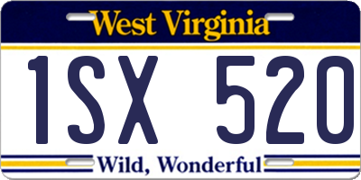 WV license plate 1SX520