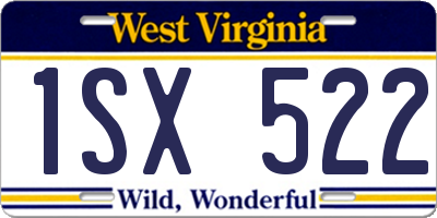 WV license plate 1SX522