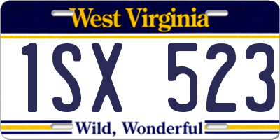 WV license plate 1SX523
