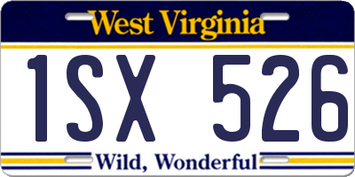 WV license plate 1SX526