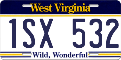 WV license plate 1SX532