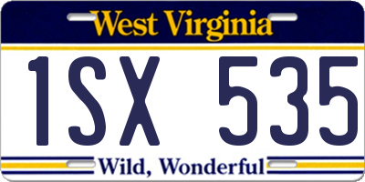 WV license plate 1SX535