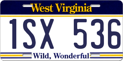 WV license plate 1SX536