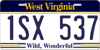 WV license plate 1SX537