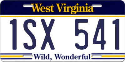 WV license plate 1SX541