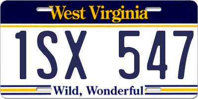WV license plate 1SX547