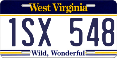 WV license plate 1SX548