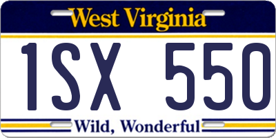WV license plate 1SX550