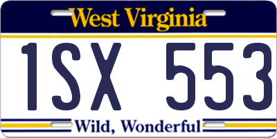 WV license plate 1SX553