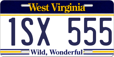 WV license plate 1SX555