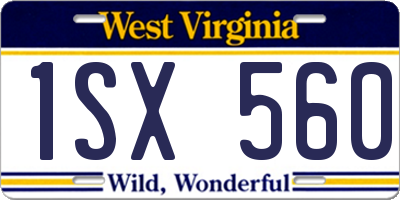 WV license plate 1SX560