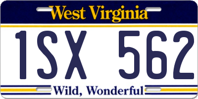 WV license plate 1SX562