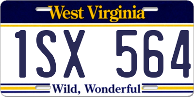 WV license plate 1SX564