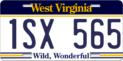 WV license plate 1SX565