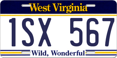 WV license plate 1SX567