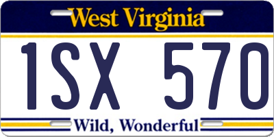 WV license plate 1SX570