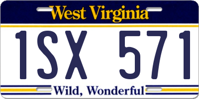 WV license plate 1SX571