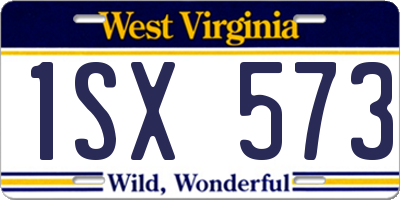 WV license plate 1SX573