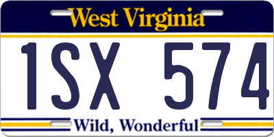 WV license plate 1SX574