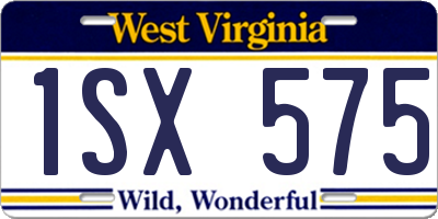 WV license plate 1SX575
