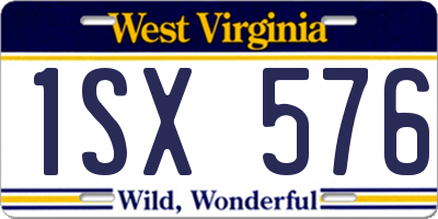 WV license plate 1SX576