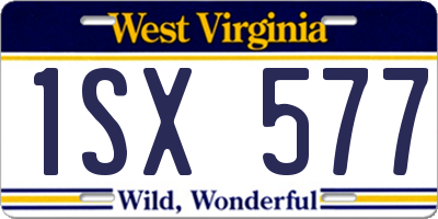 WV license plate 1SX577