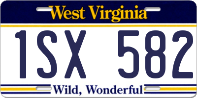 WV license plate 1SX582
