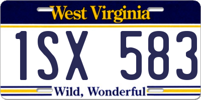 WV license plate 1SX583