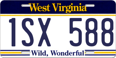 WV license plate 1SX588