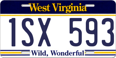 WV license plate 1SX593