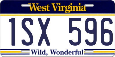 WV license plate 1SX596