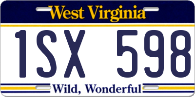 WV license plate 1SX598