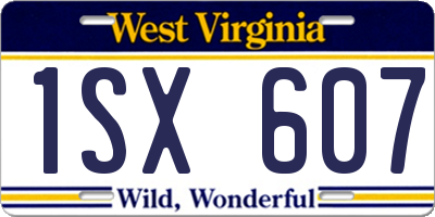 WV license plate 1SX607