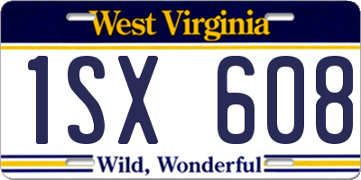 WV license plate 1SX608