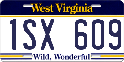 WV license plate 1SX609