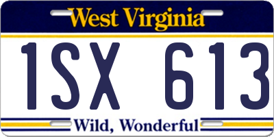 WV license plate 1SX613