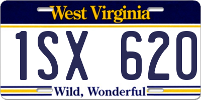 WV license plate 1SX620