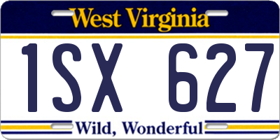 WV license plate 1SX627