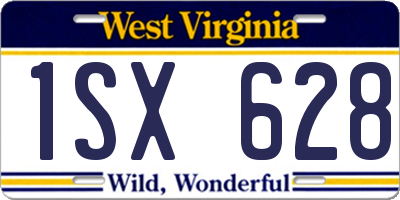 WV license plate 1SX628