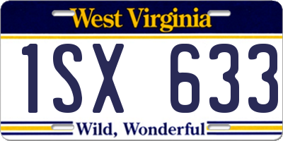 WV license plate 1SX633