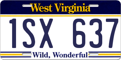 WV license plate 1SX637