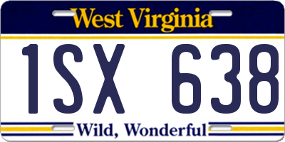 WV license plate 1SX638