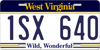 WV license plate 1SX640