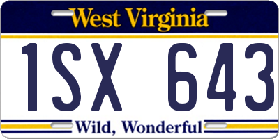 WV license plate 1SX643