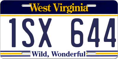 WV license plate 1SX644