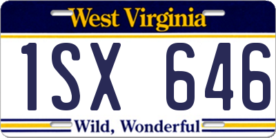 WV license plate 1SX646