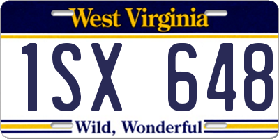 WV license plate 1SX648
