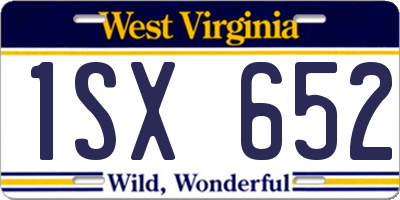 WV license plate 1SX652