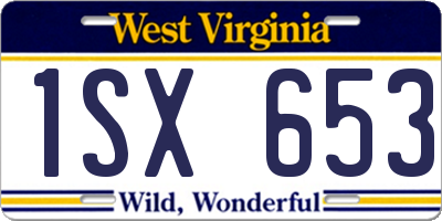 WV license plate 1SX653