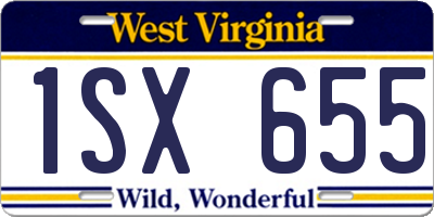 WV license plate 1SX655
